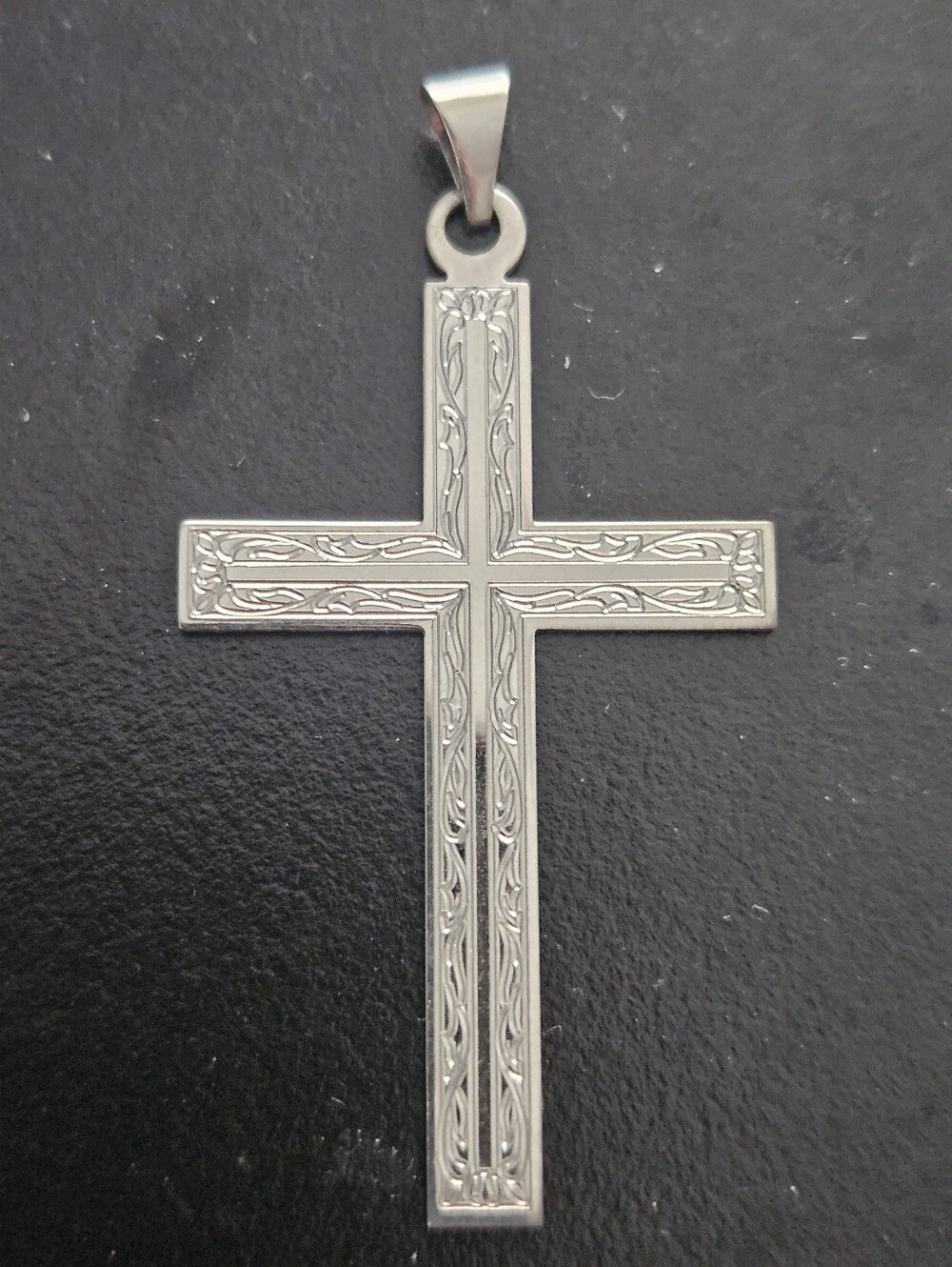 NEW 14k white gold cross pendant
